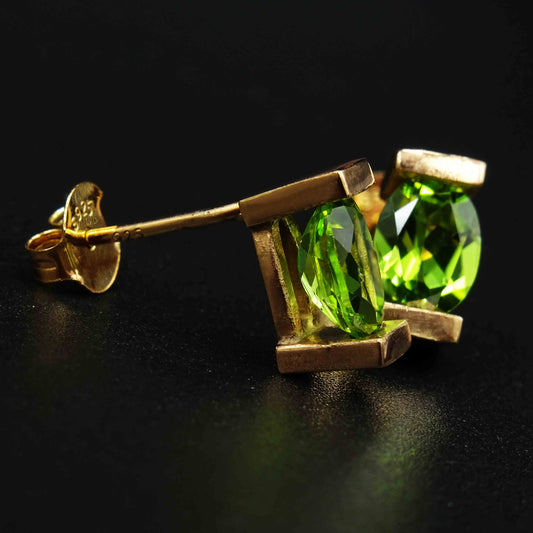Serene Spark Peridot Gemstone Silver Earrings
