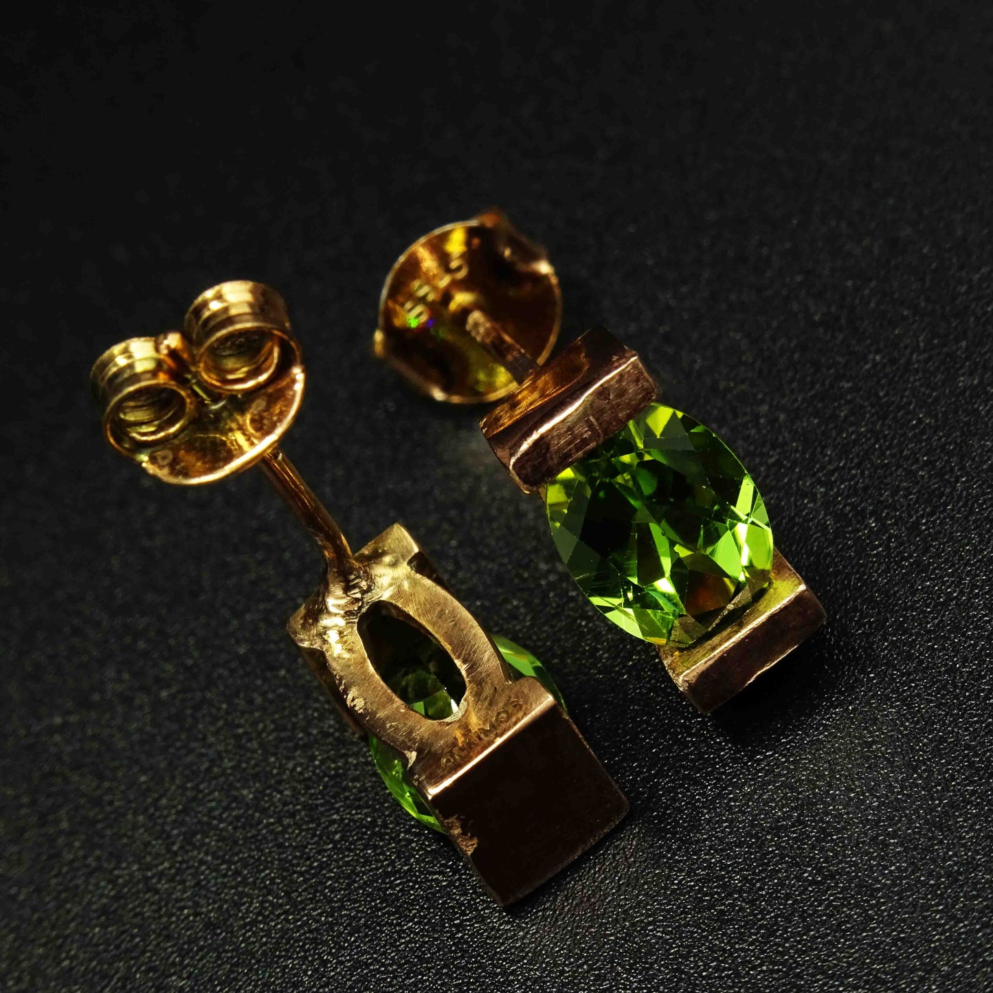 Serene Spark Peridot Gemstone Silver Earrings