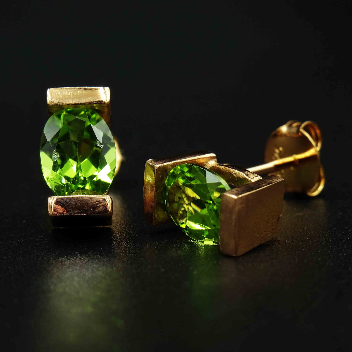 Serene Spark Peridot Gemstone Silver Earrings