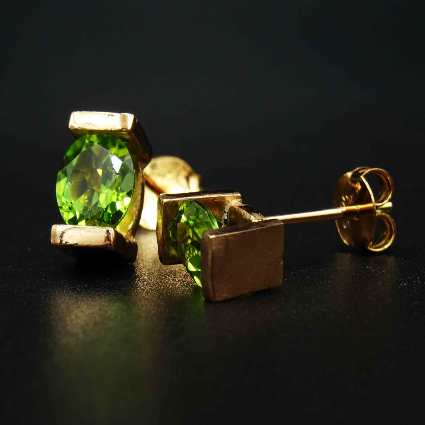 Serene Spark Peridot Gemstone Silver Earrings