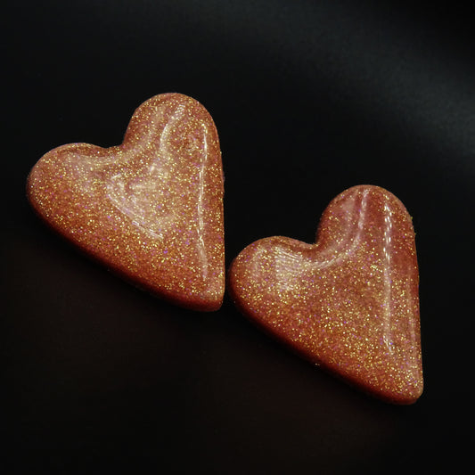 Gilded Heartbeat Clay Earrings