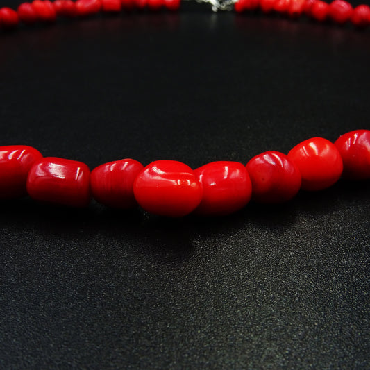 Crimson Ember Coral Gemstone Necklace