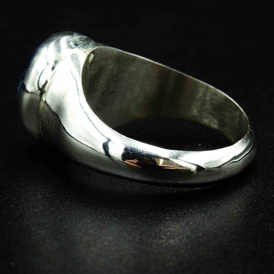 Midnight Tide Sodalite Signet Silver Ring