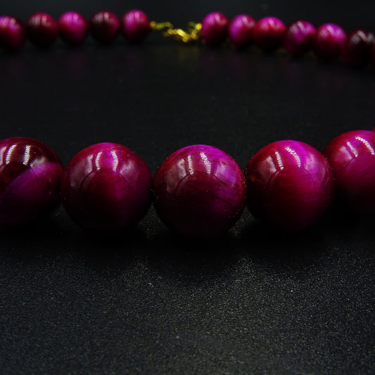 Crimson Mirage Tiger’s Eye Gemstone Necklace