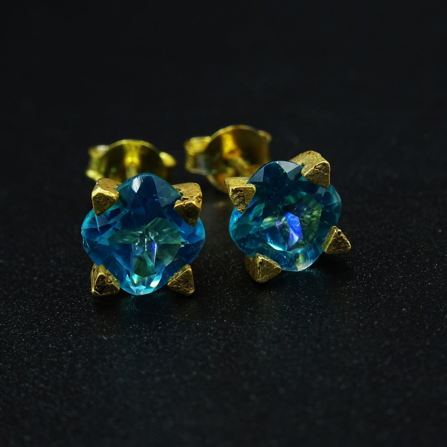 Frostbite Gold Topaz Gemstone Silver Earrings