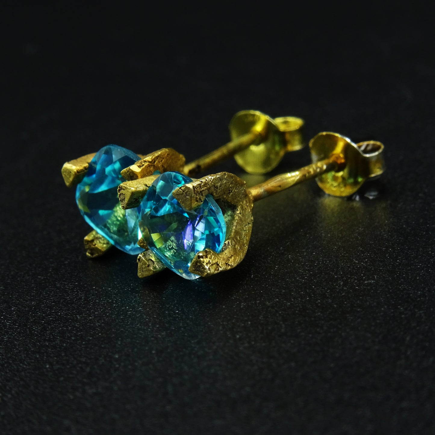Frostbite Gold Topaz Gemstone Silver Earrings