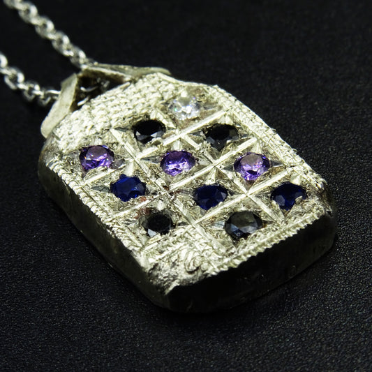 Shadow Mosaic Silver Necklace