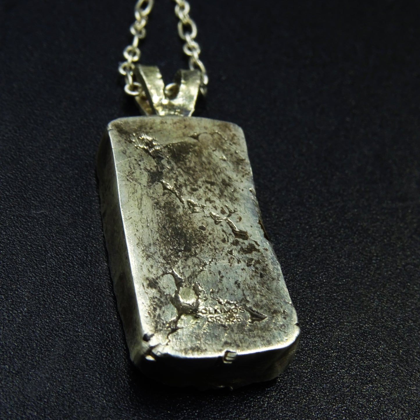 Obsidian Cipher Silver Necklace