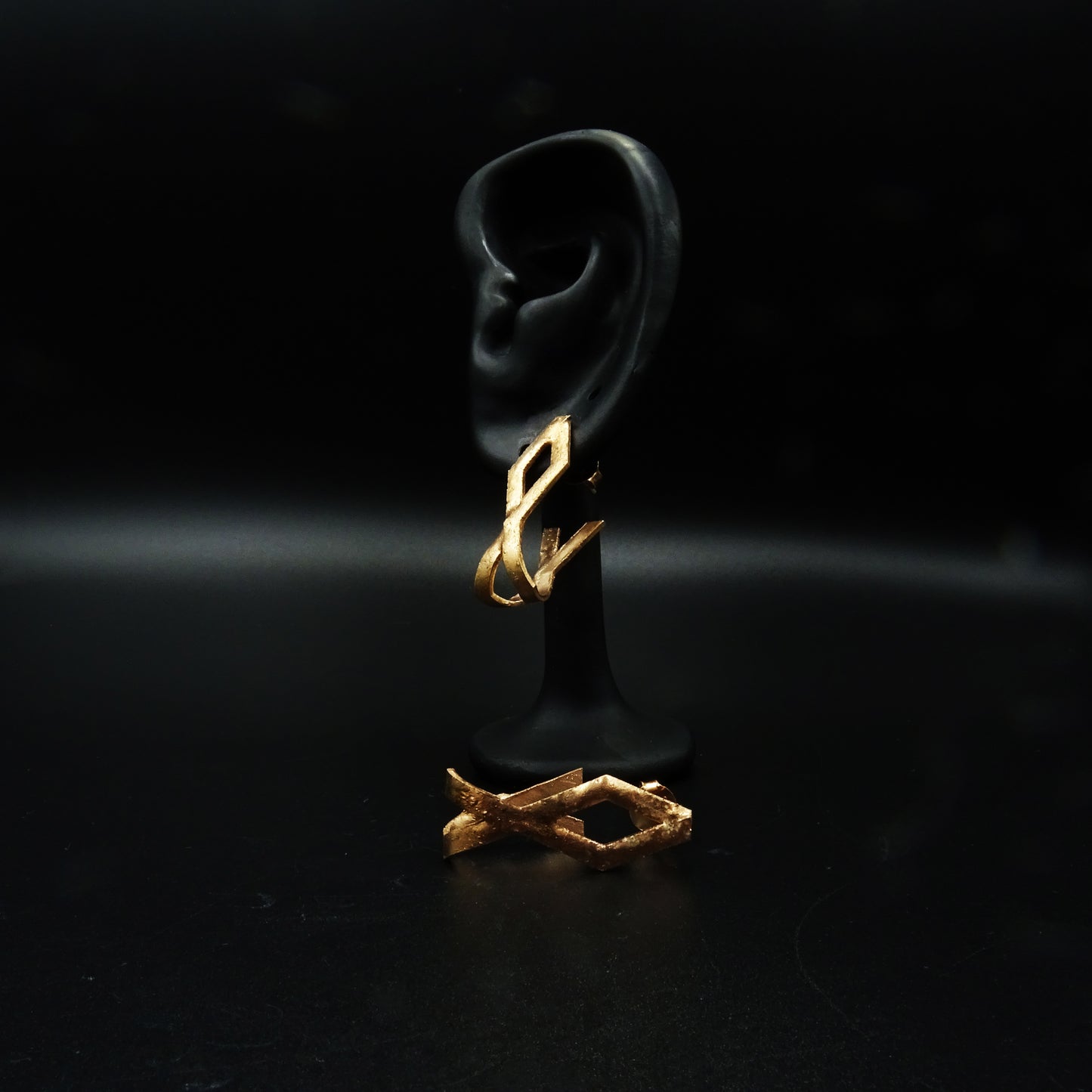 Rose Shard Silver Hoop Earrings