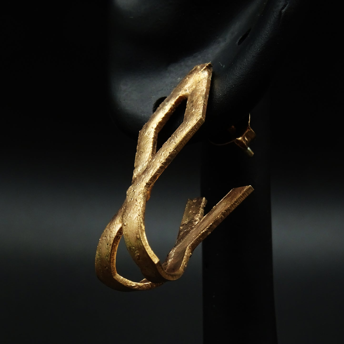 Rose Shard Silver Hoop Earrings