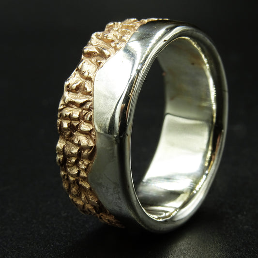 Gold Rift Silver Ring