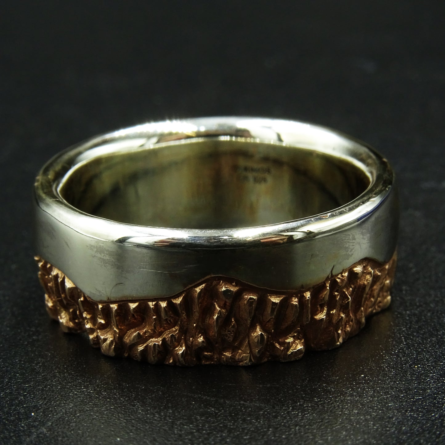 Gold Rift Silver Ring