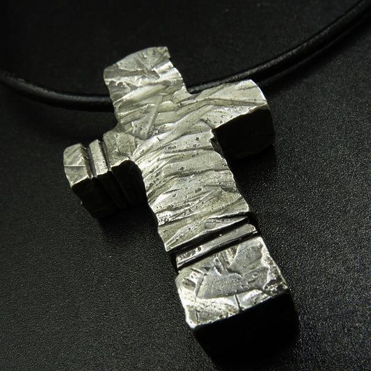 Shattered Creed Cross Silver Necklace