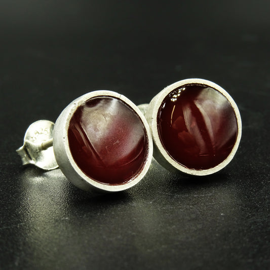 Vermilion Whisper Silver & Burgundy Enamel Set