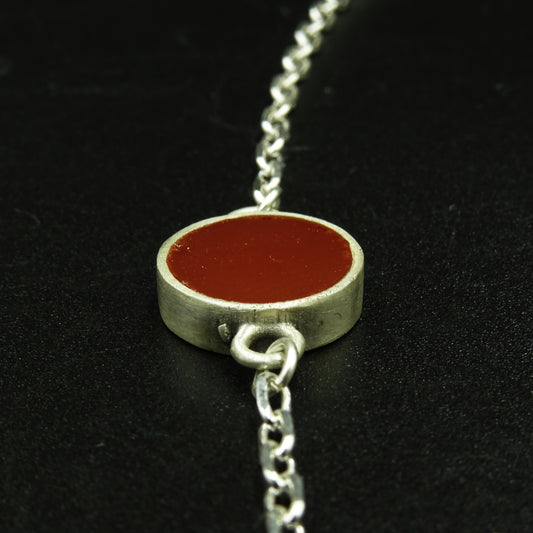 Sienna Orbit Silver & Terracotta Enamel Set