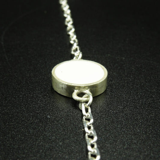 White Halo Silver & White Enamel Set