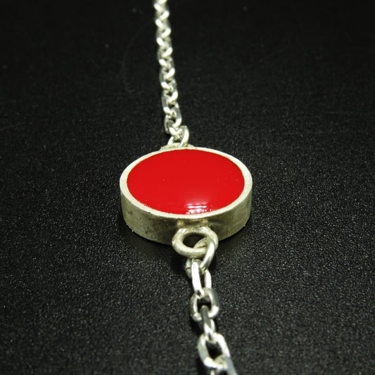 Crimson Wave Silver & Red Enamel Set