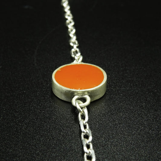 Ember Arc Silver & Orange Enamel Set