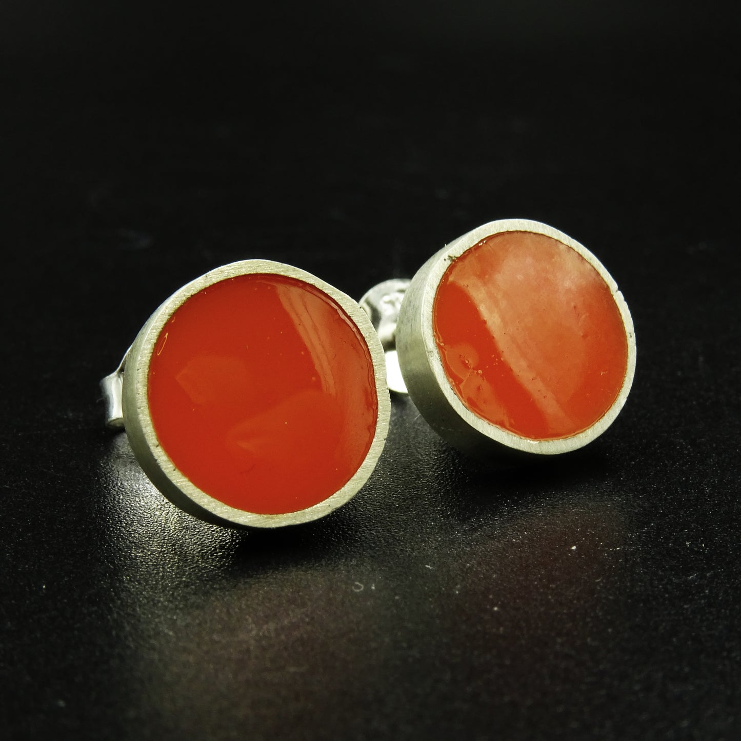 Ember Arc Silver & Orange Enamel Set