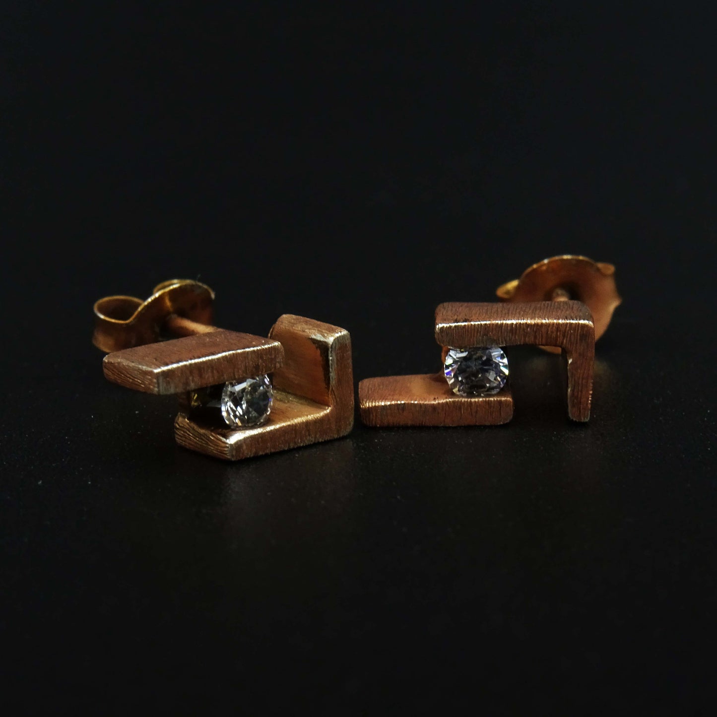 Vermillion Spark Silver Earrings