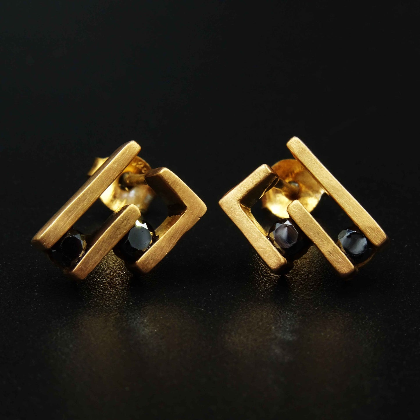 Veil of Midnight Silver Earrings