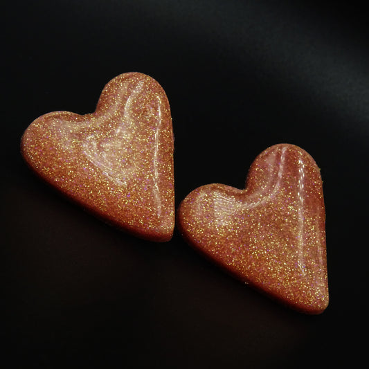 Gilded Heartbeat Clay Earrings