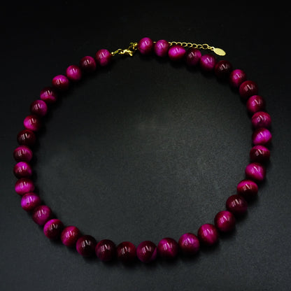 Crimson Mirage Tiger’s Eye Gemstones Necklace
