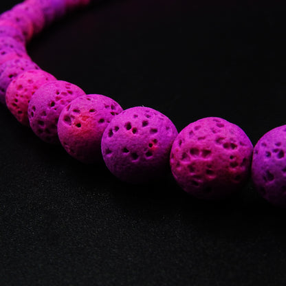 Aurora Bloom Lava Gemstone Necklace