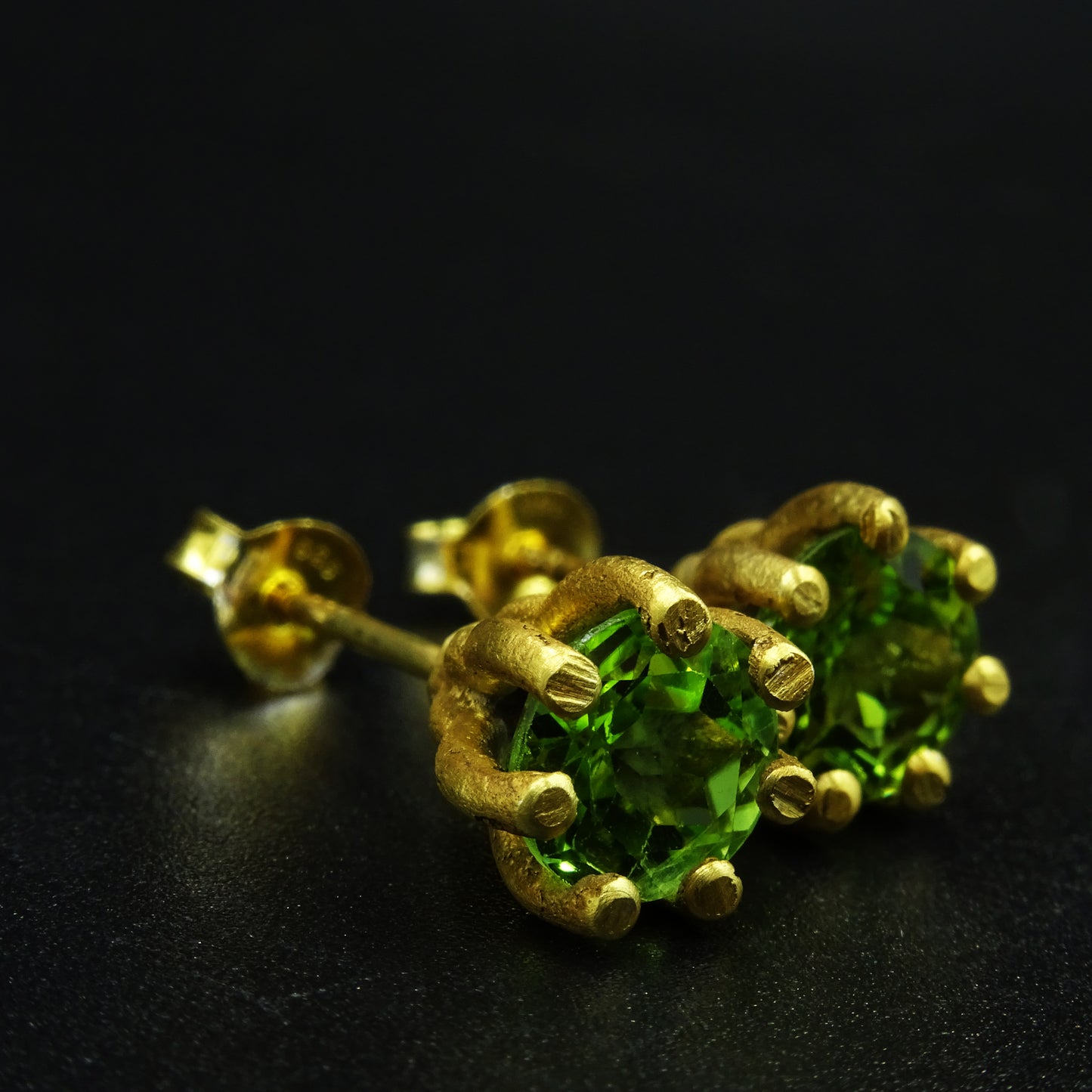 Gaia’s Clutch Peridot Gemstone Silver Earrings
