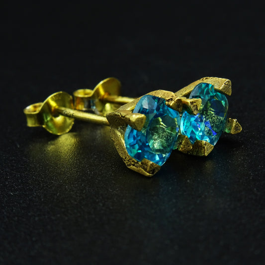 Frostbite Gold Topaz Gemstone Silver Earrings