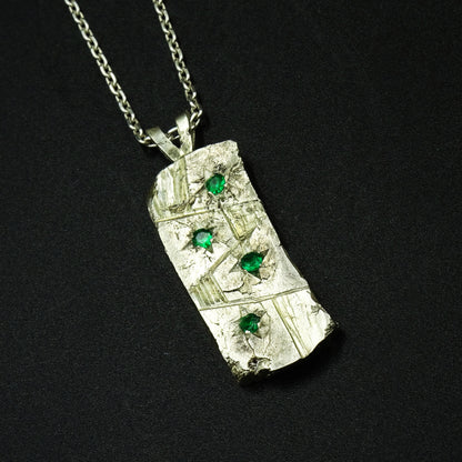 Verdant Spire Silver Necklace