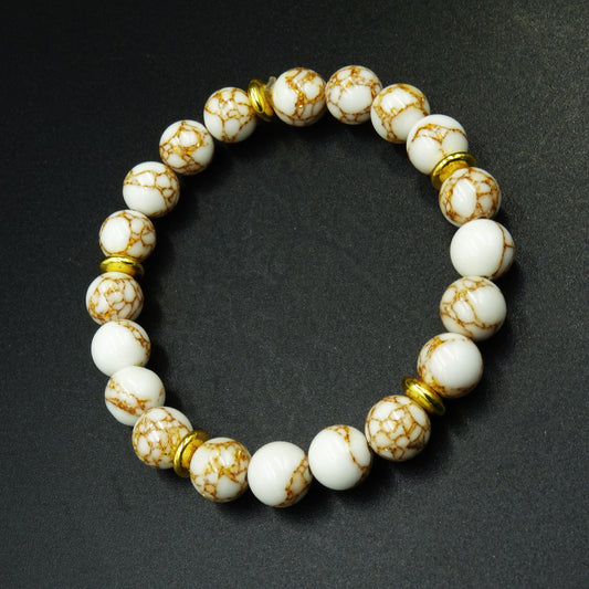 Lattice Gleam Howlite Gemstones Bracelet