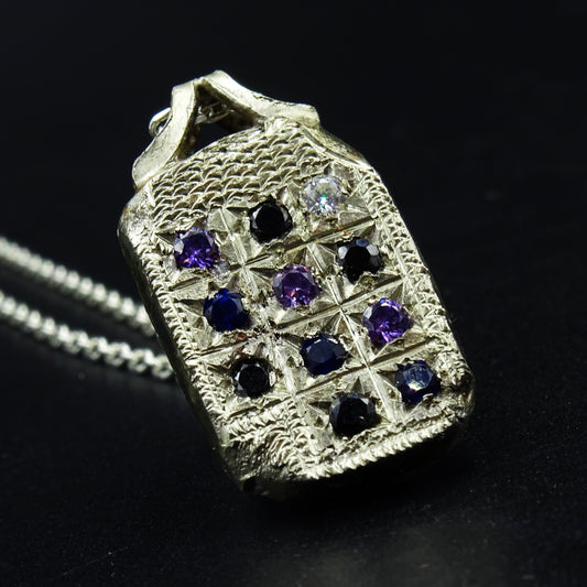 Shadow Mosaic Silver Necklace