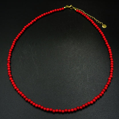 Scarlet Vein Howlite Gemstone Necklace