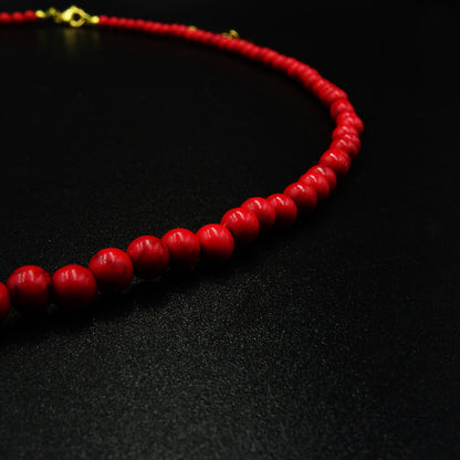 Scarlet Vein Howlite Gemstone Necklace