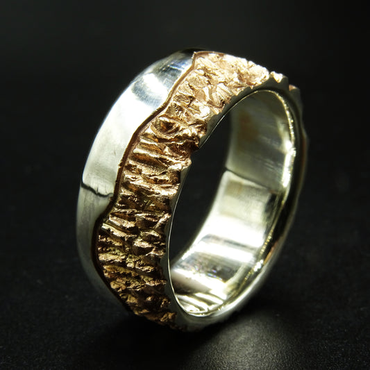 Gold Rift Silver Ring