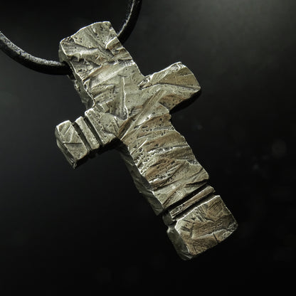 Shattered Creed Cross Silver Necklace