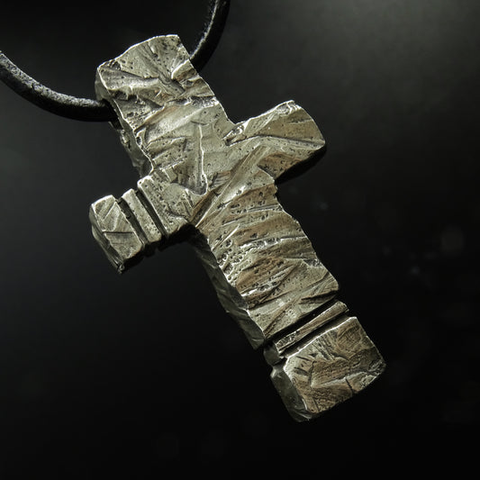 Shattered Creed Cross Silver Necklace