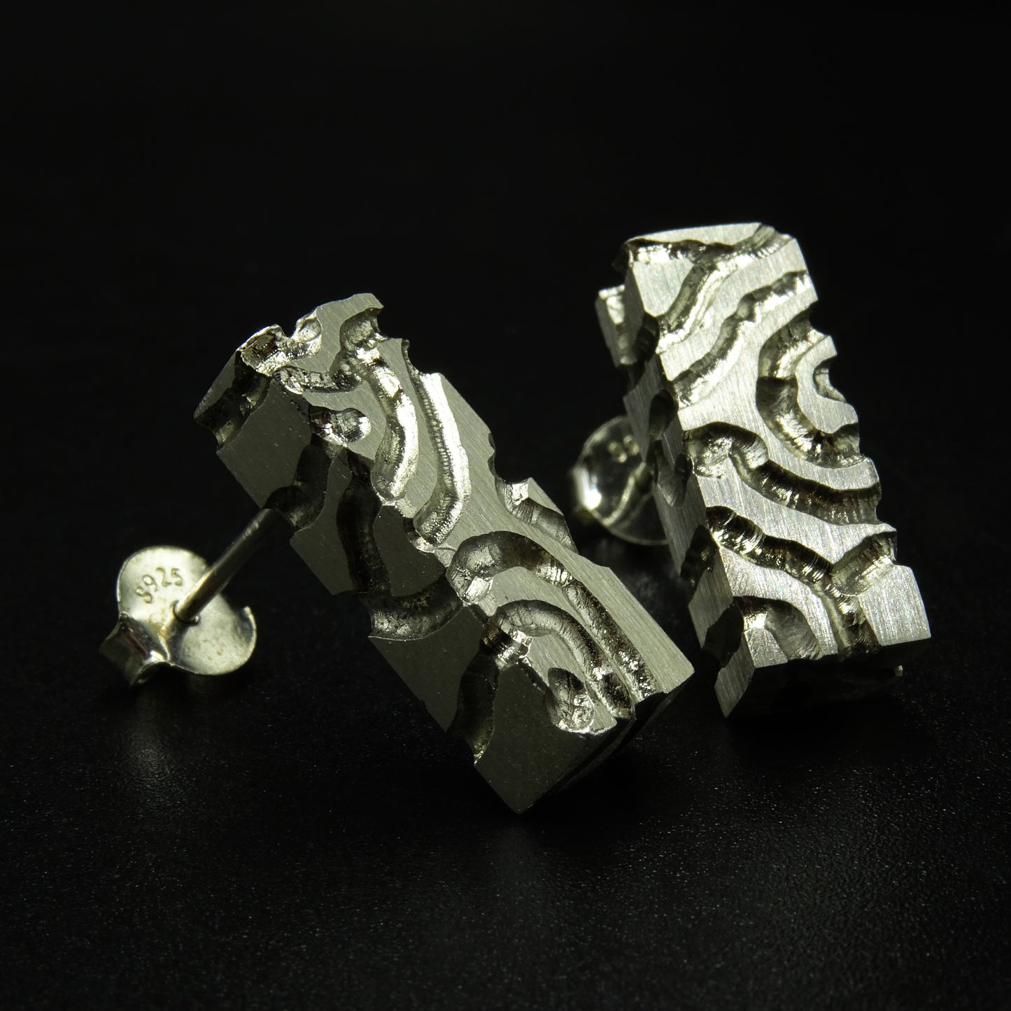 Broken Continuum Silver Earrings