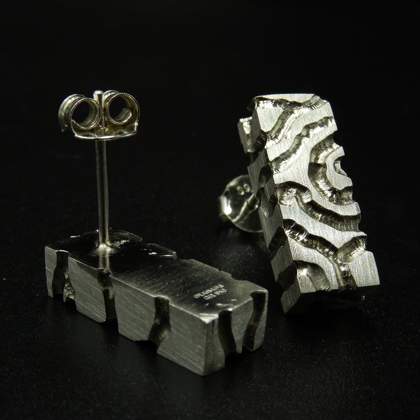 Broken Continuum Silver Earrings