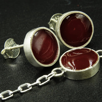 Vermilion Whisper Silver Set