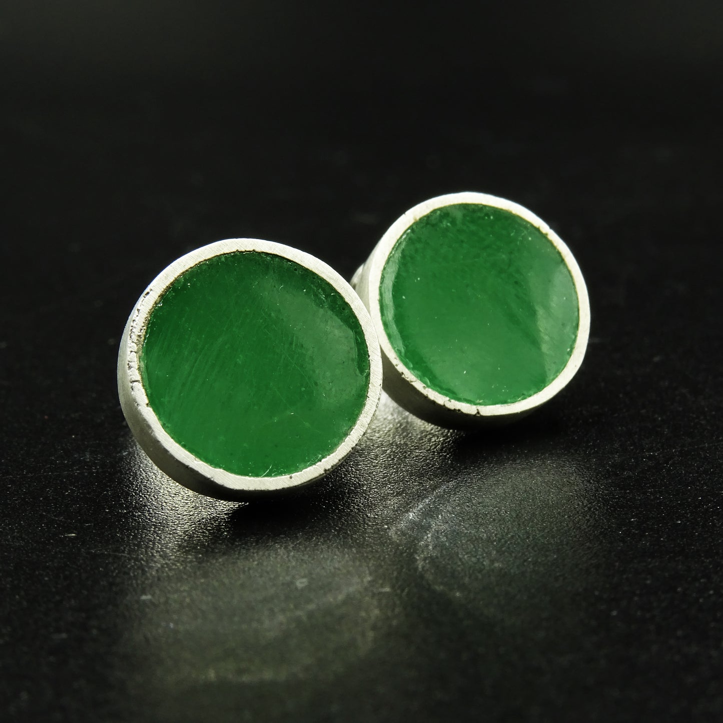 Vitalis Silver & Green Enamel Set