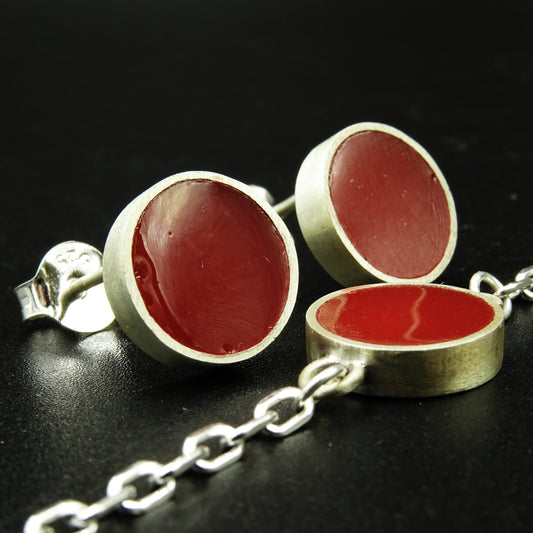 Redshift Core Silver & Deep Red Enamel Set