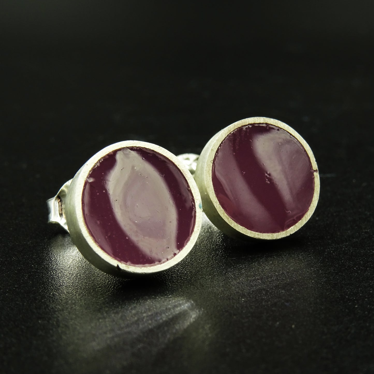Mauve Horizon Silver &  Mauve Purple Enamel Set