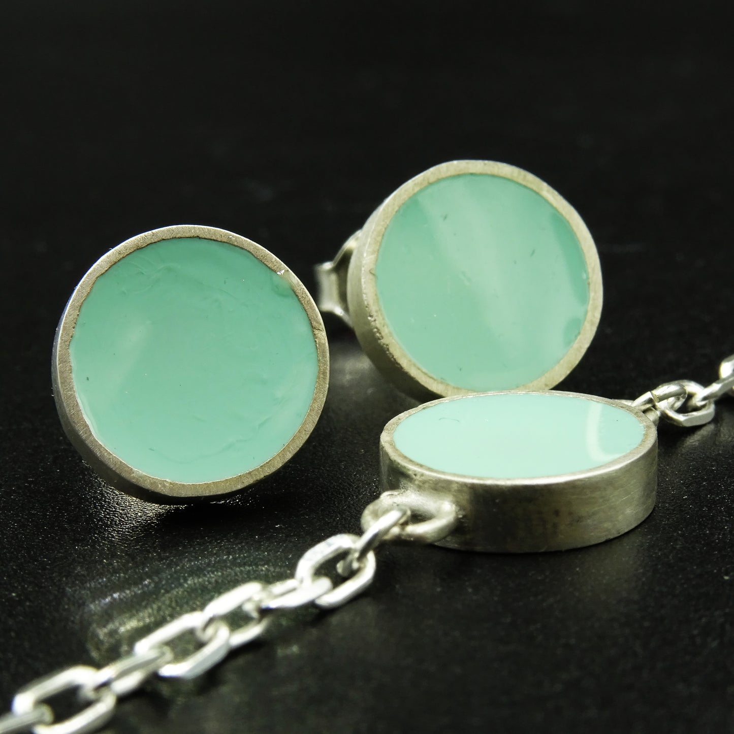 Cyan Flux Silver & Cyan Enamel Set