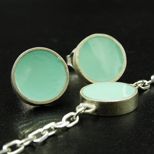 Cyan Flux Silver & Cyan Enamel Set