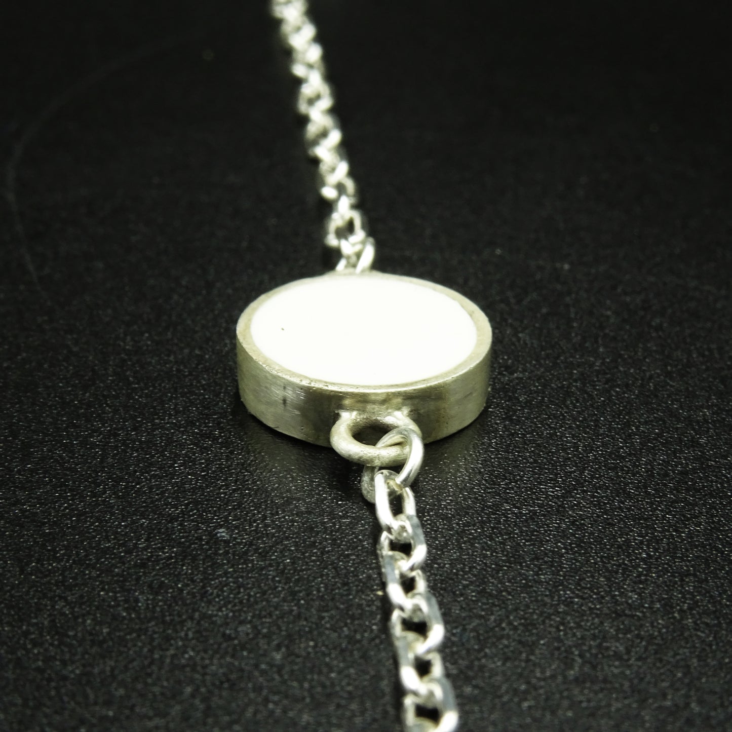 White Halo Silver & White Enamel Set