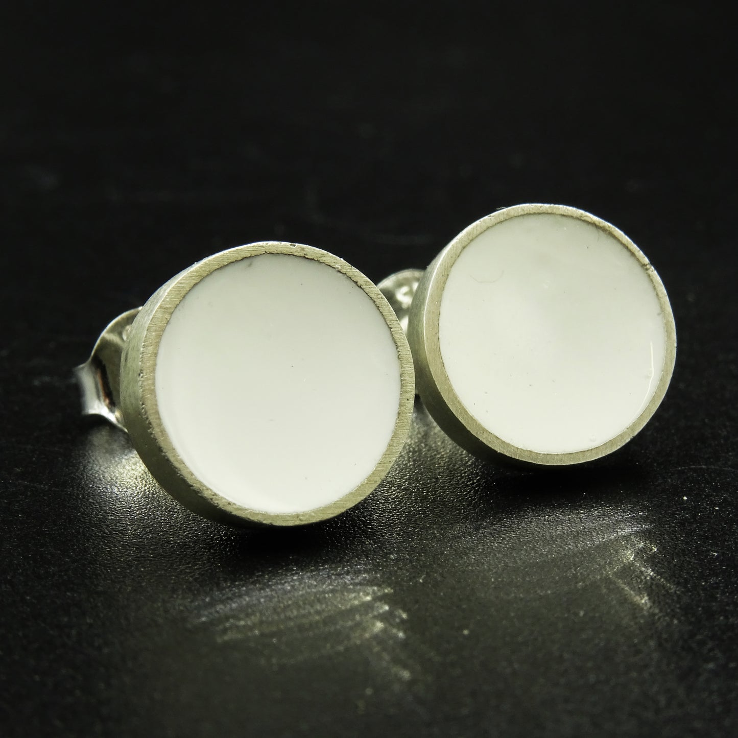 White Halo Silver & White Enamel Set