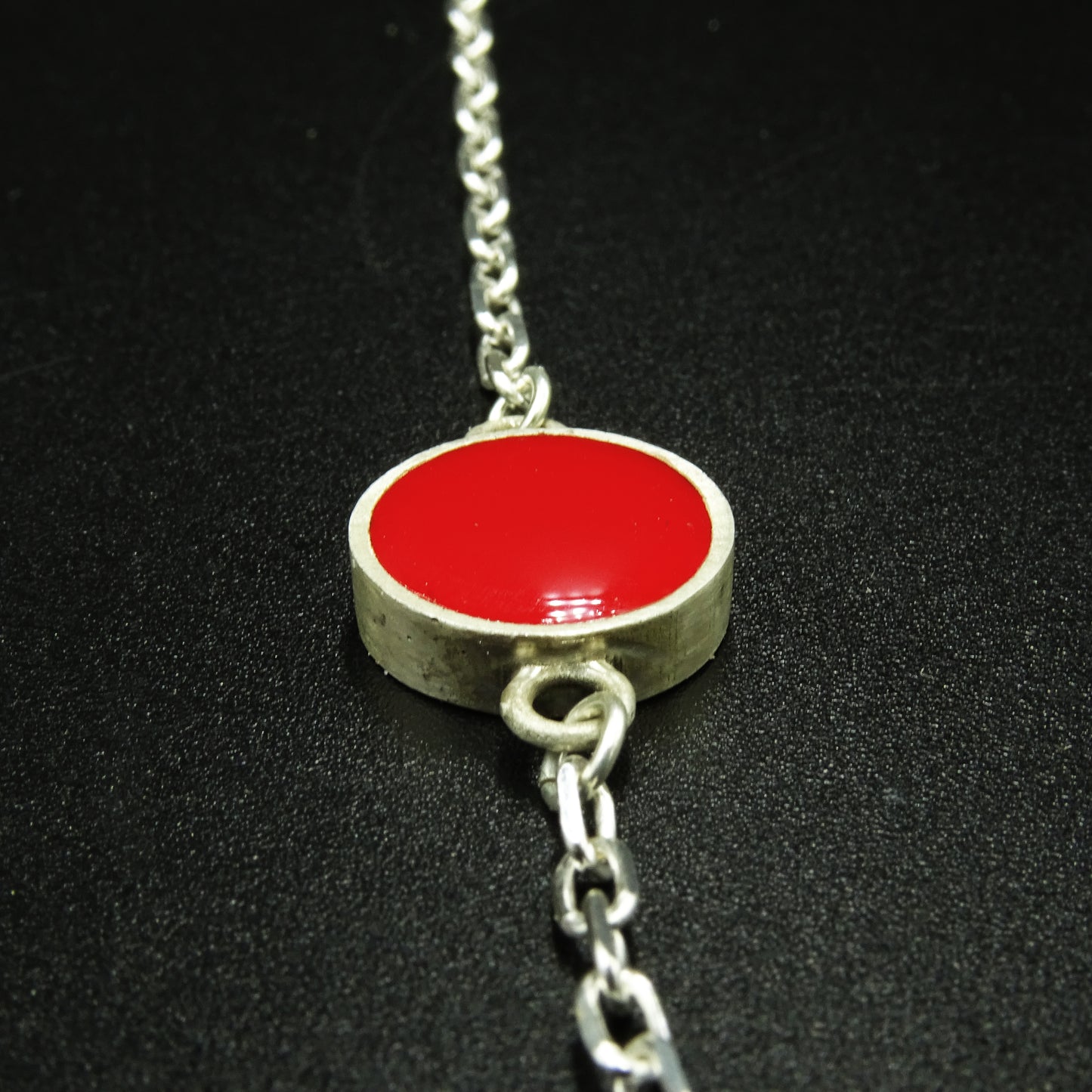 Crimson Wave Silver & Red Enamel Set