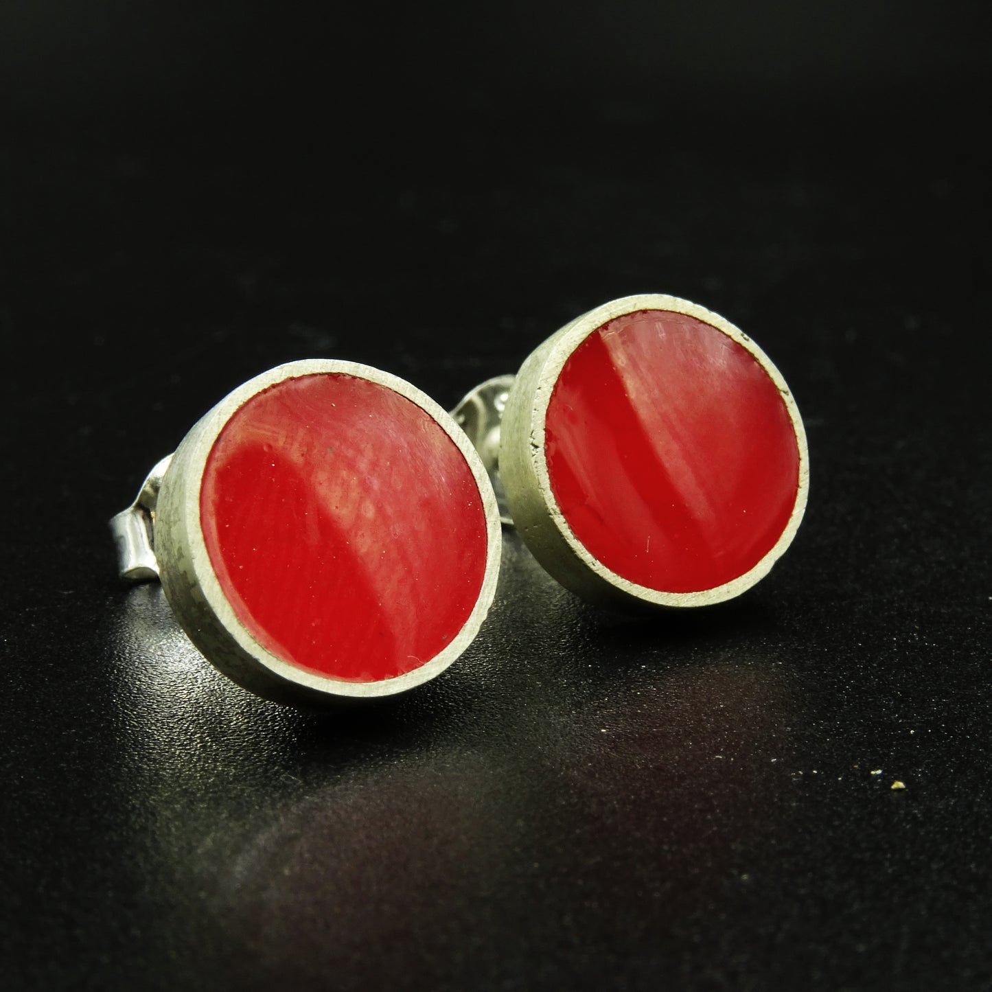 Crimson Wave Silver & Red Enamel Set